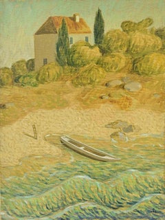 House and Boat, Owned - Paint by Alberto Gallerati - 1970s