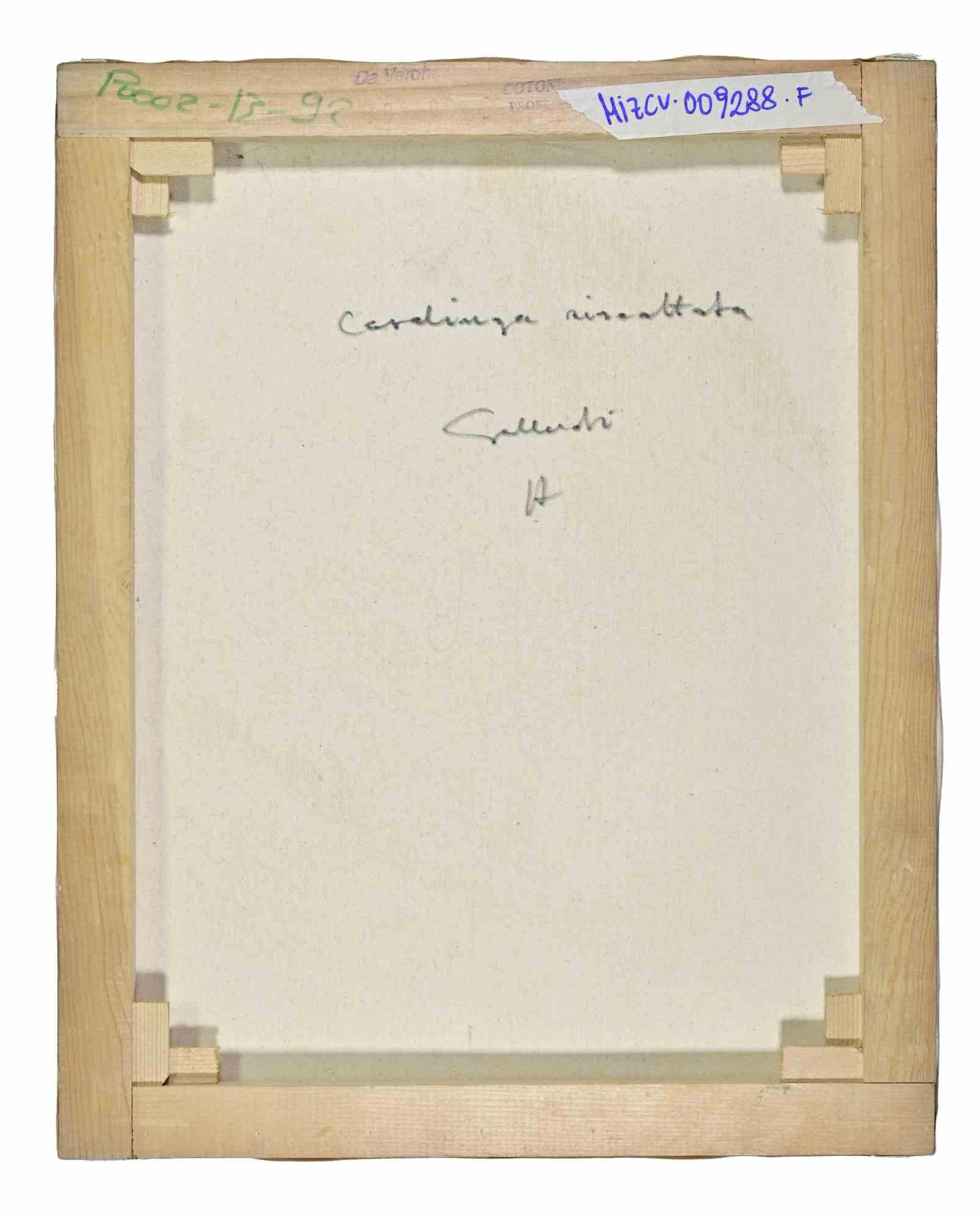 Erlöste Hausfrau - Gemälde von Alberto Gallerati - 1970er Jahre im Angebot 1