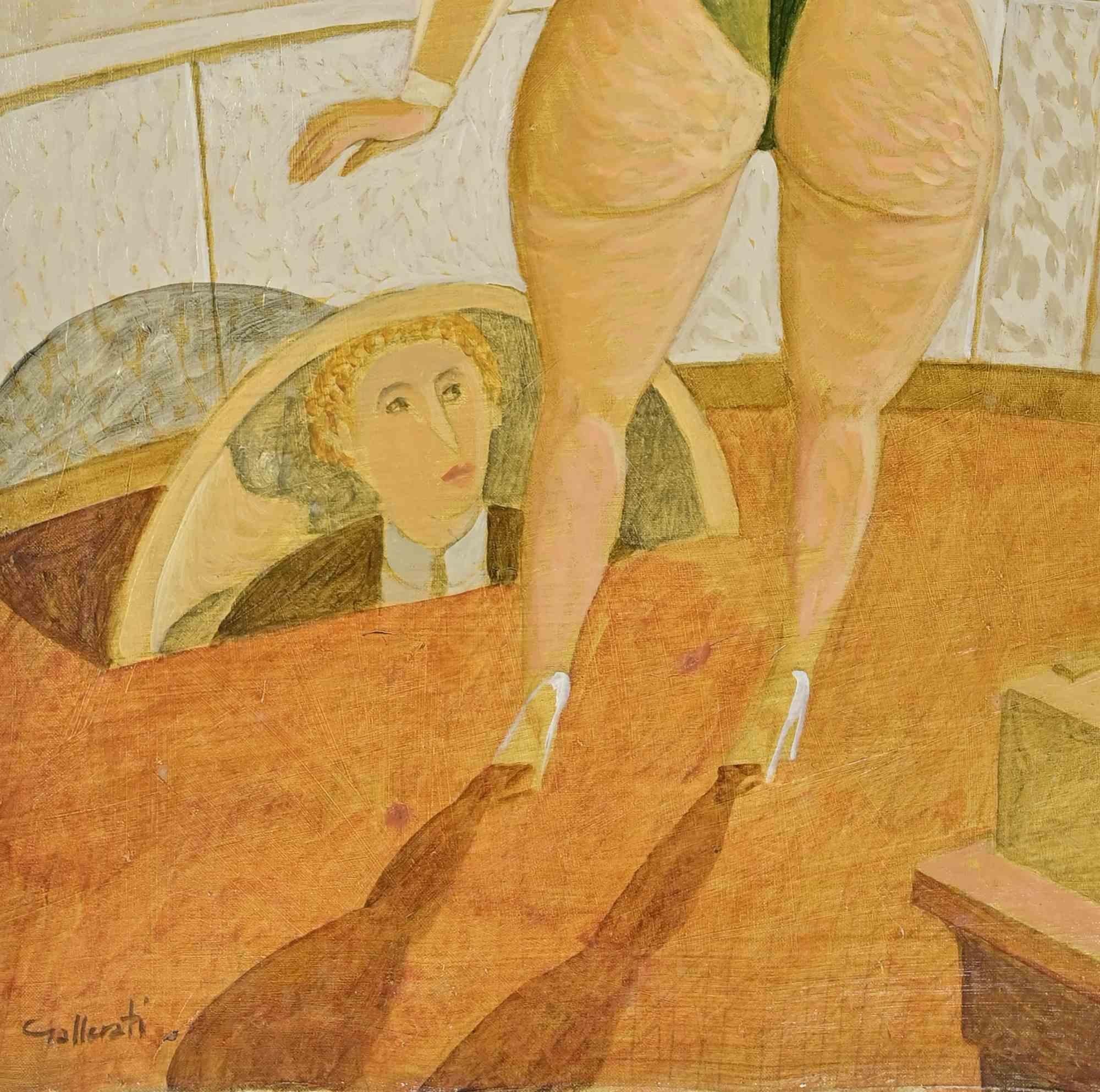 Erlöste Hausfrau - Gemälde von Alberto Gallerati - 1970er Jahre im Angebot 2