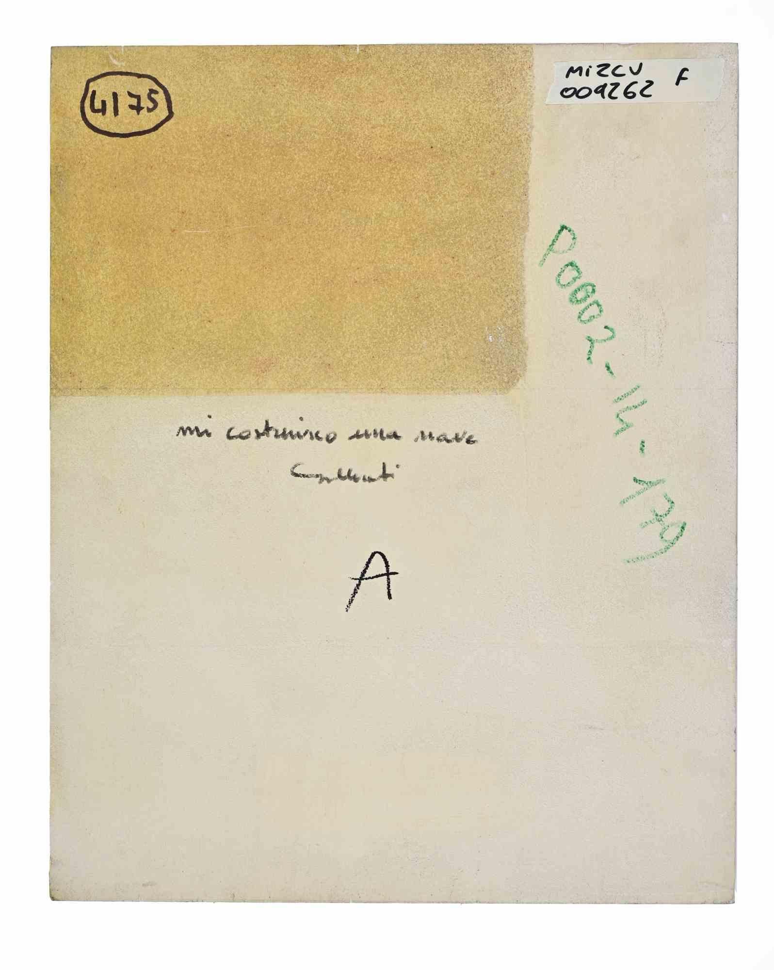 Ich baue mir ein Schiff - Gemälde von Alberto Gallerati - 1970er Jahre im Angebot 3