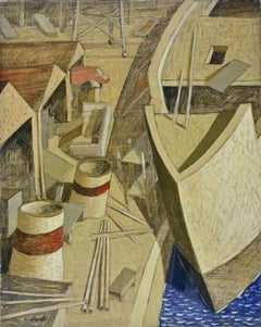 I'm Building Myself a Ship - Paint by Alberto Gallerati - 1970s