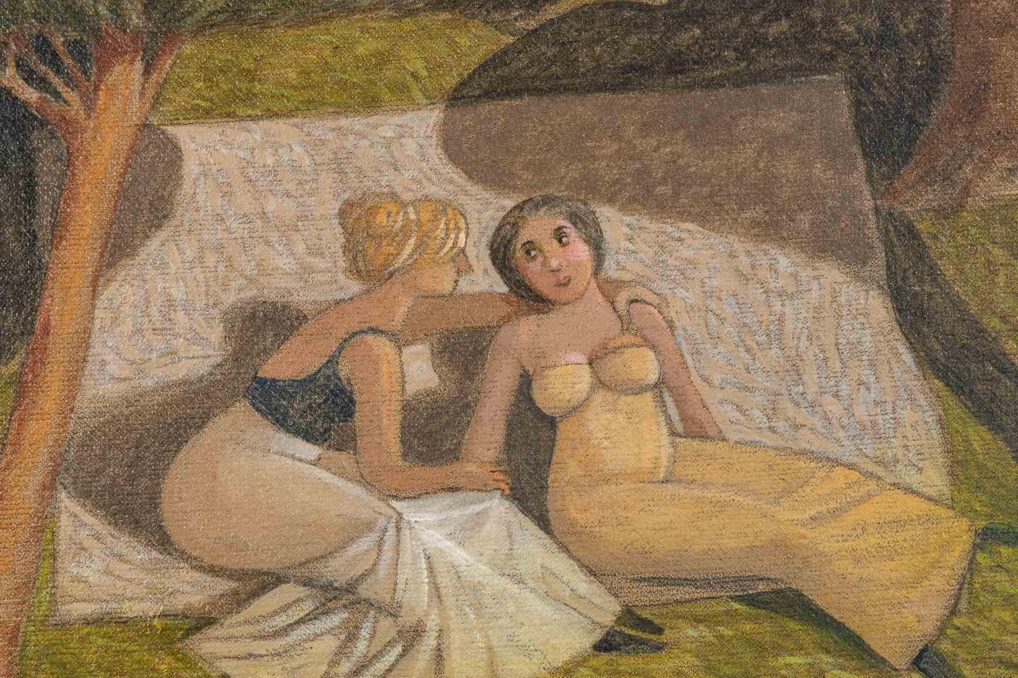 In Confedence - Peinture d'Alberto Gallerati - années 1970 en vente 1