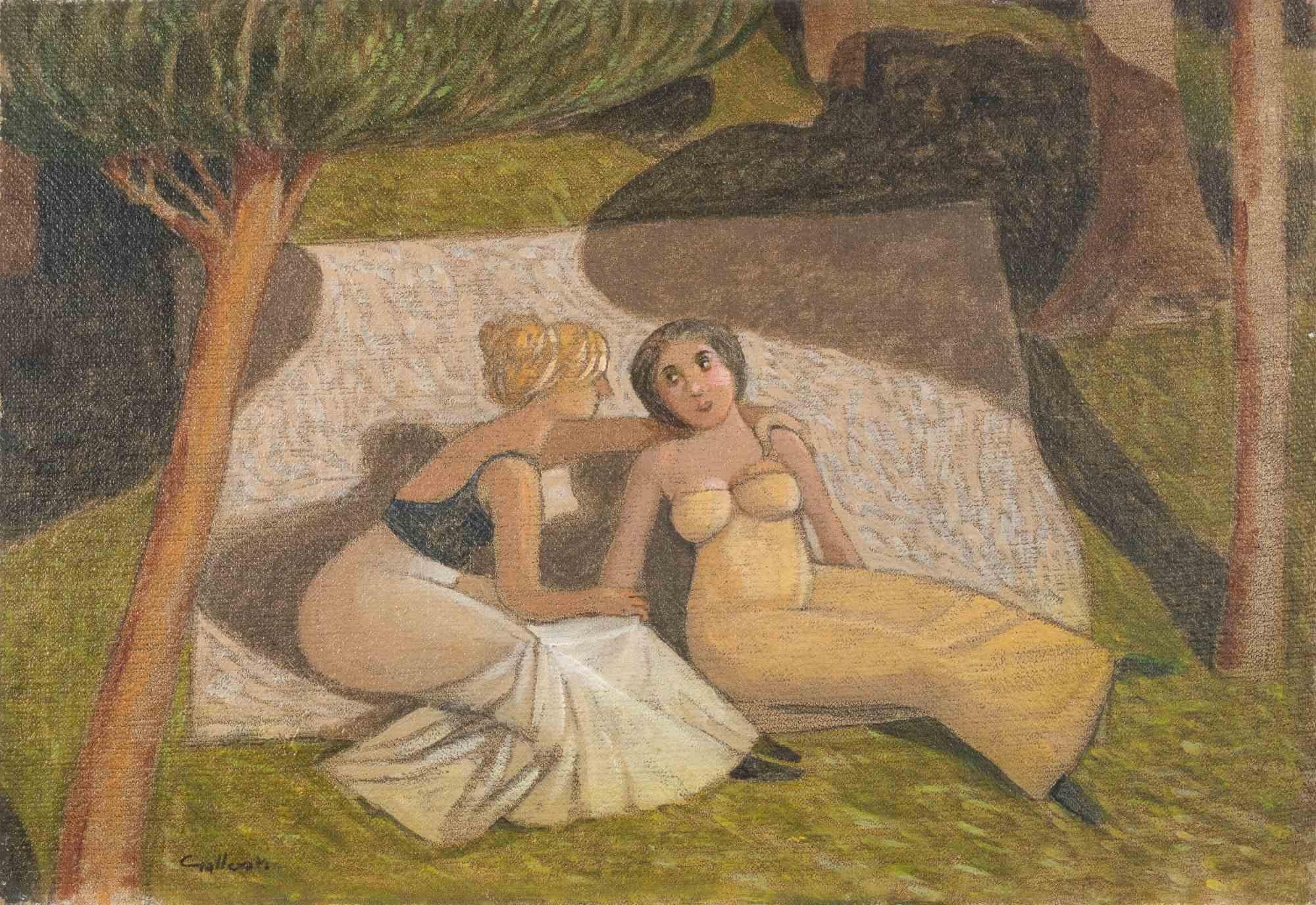 In Confedence - Peinture d'Alberto Gallerati - années 1970
