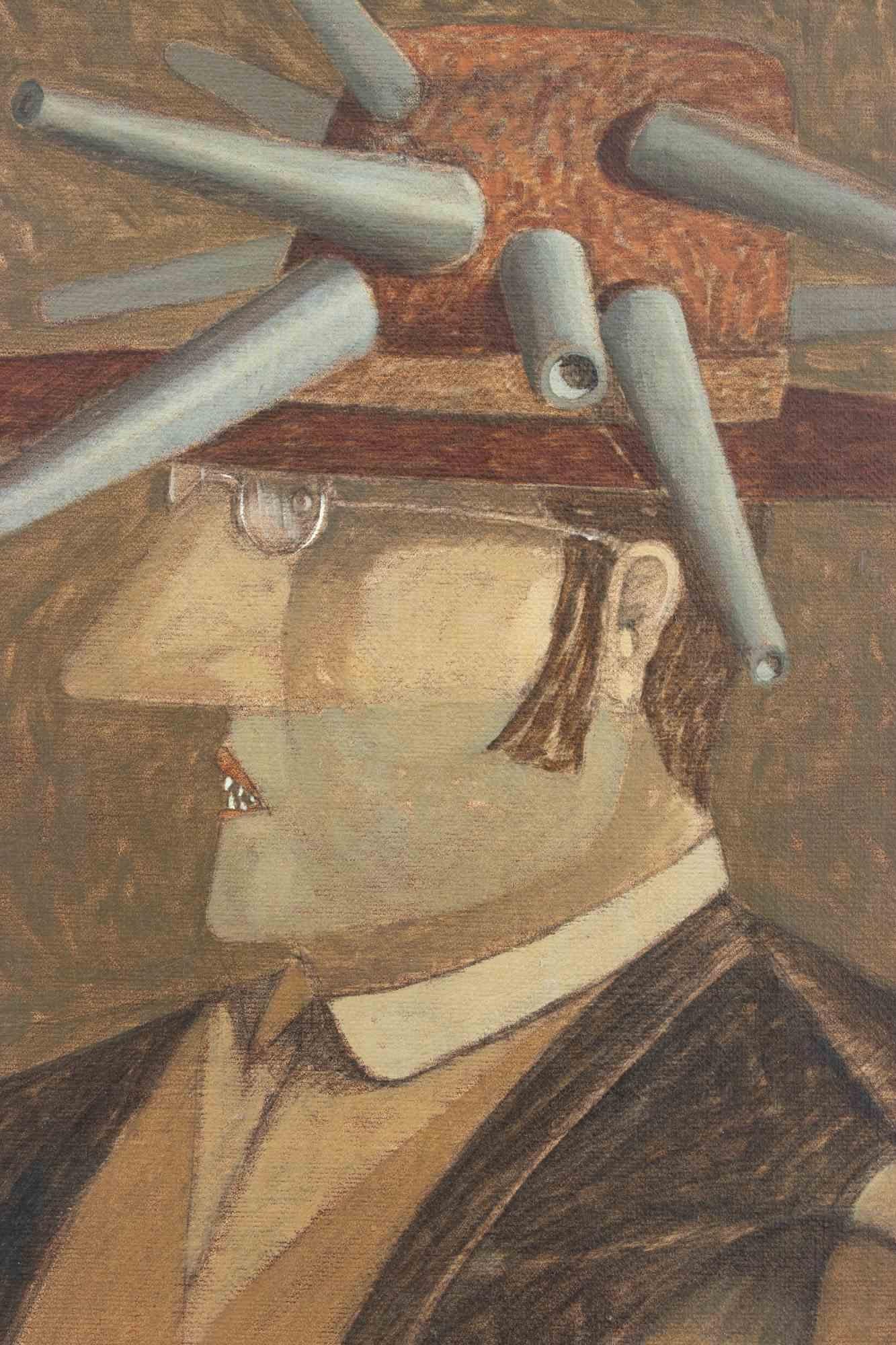 In my Head, a Precise Thought - Paint by Alberto Gallerati - 1970s For Sale 3
