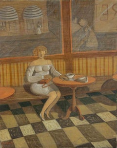 Dans la pâtisserie - Peinture d'Alberto Gallerati - années 1970