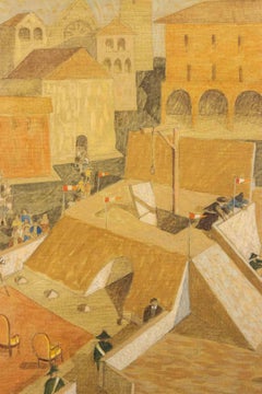 La Tradotta, Signed 1970s Oil on Canvas Painting, 50x40 cm