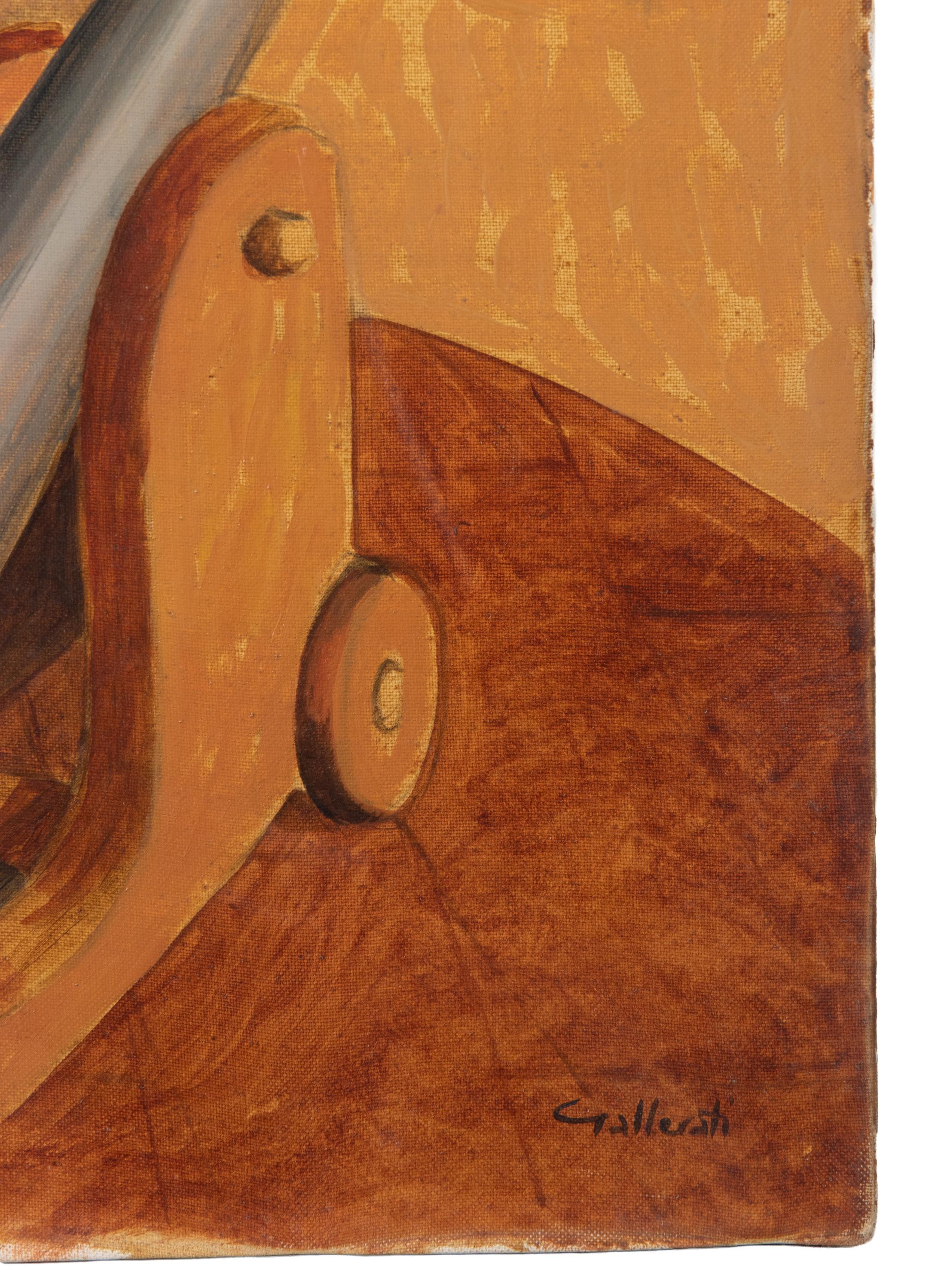 Paysage Schooting - Peinture d'Alberto Gallerati - années 1970 en vente 2