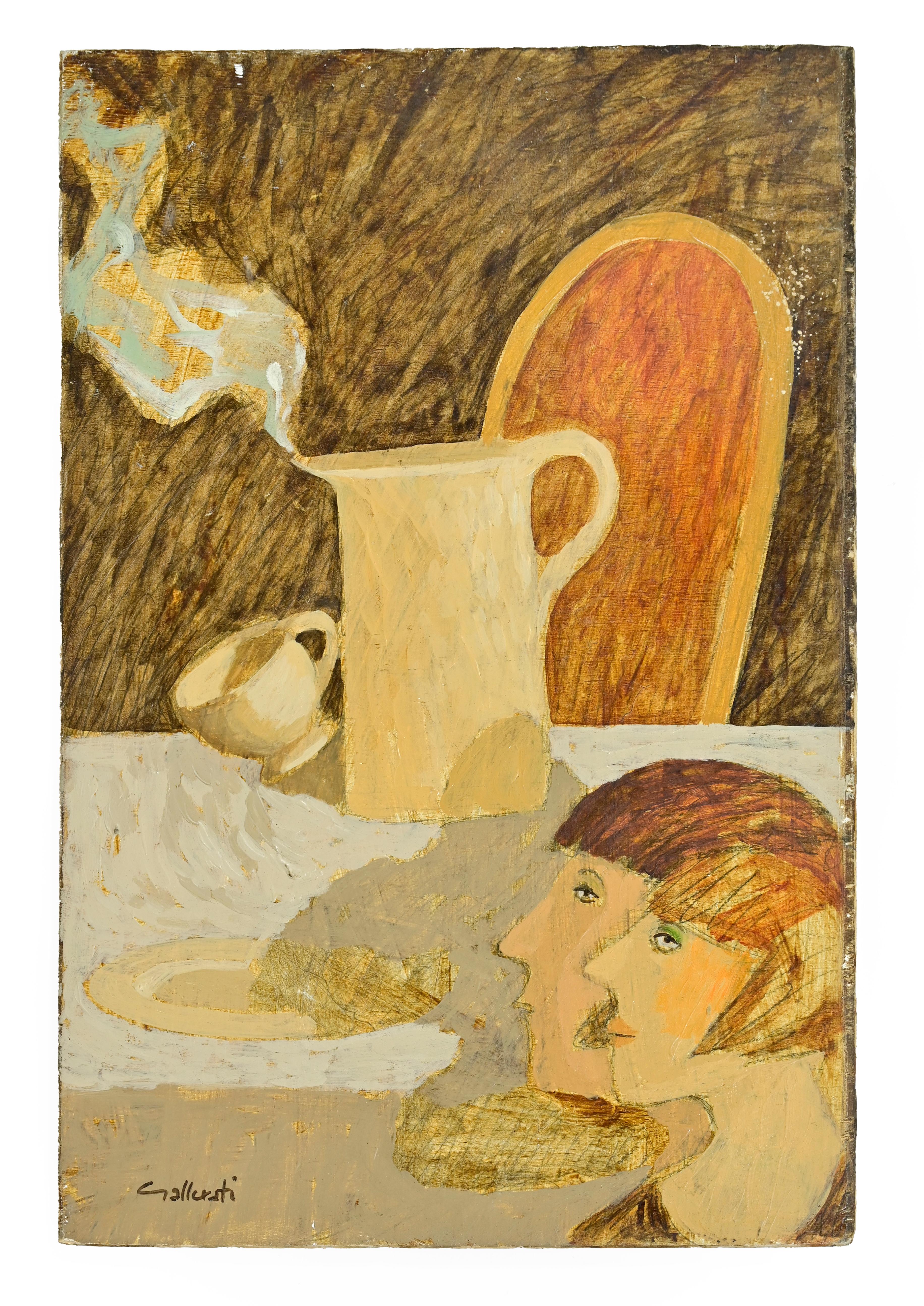 Le Petit Déjeneur - Gemälde von Alberto Gallerati - 1970er Jahre