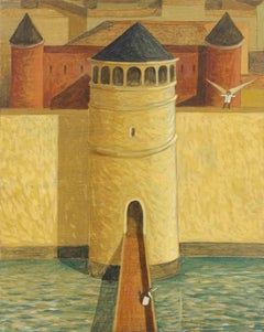 Voyons si Icare... - Peinture d'Alberto Gallerati - années 1970