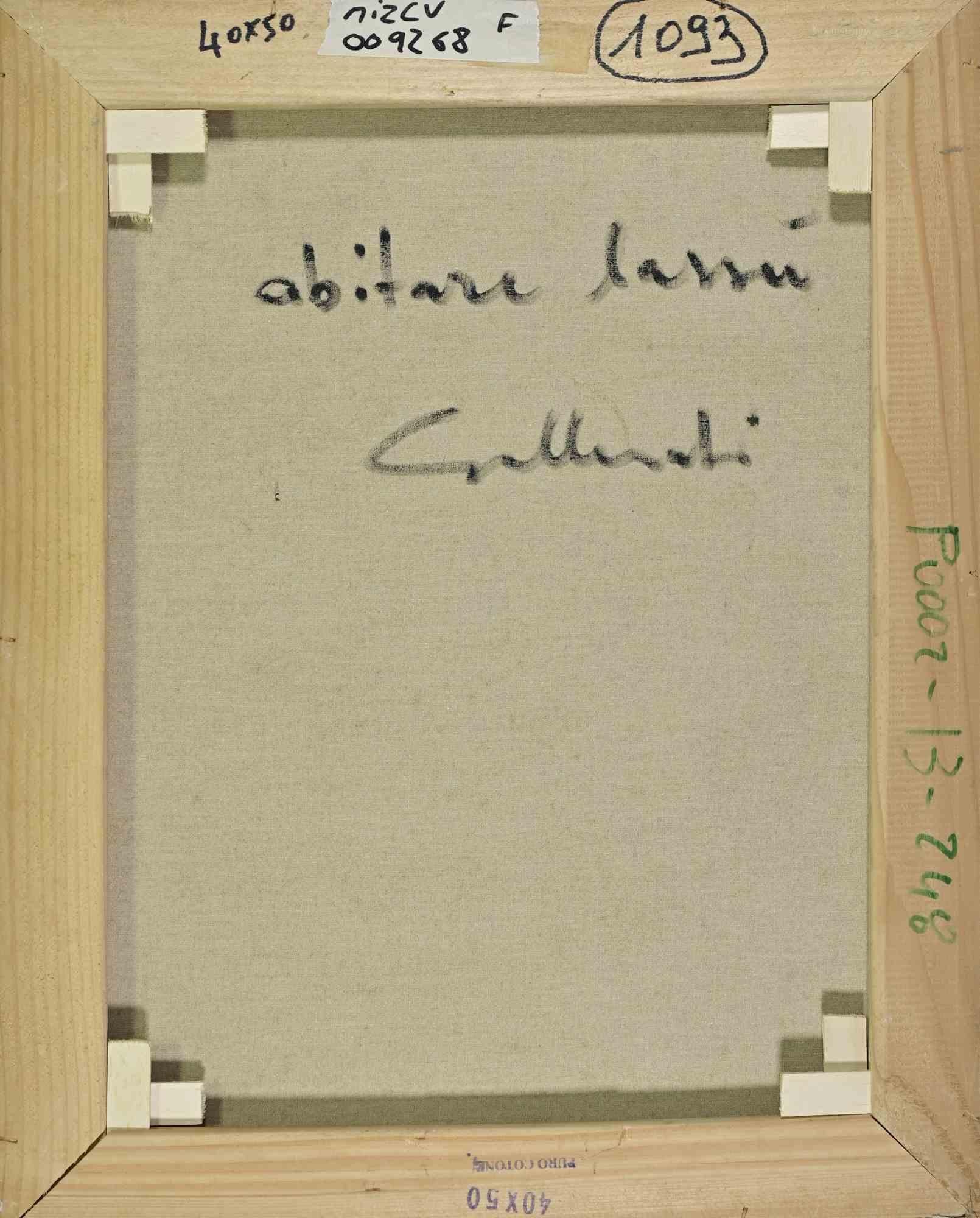 Dort oben leben - Gemälde von Alberto Gallerati - 1970er Jahre im Angebot 1