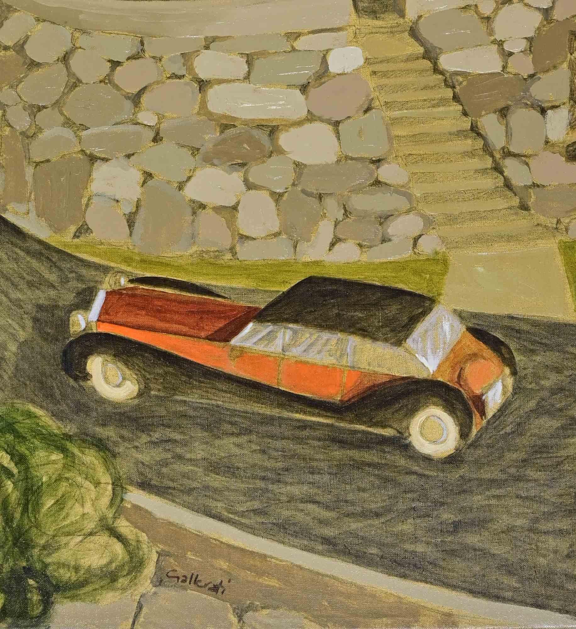 Dort oben leben - Gemälde von Alberto Gallerati - 1970er Jahre im Angebot 2