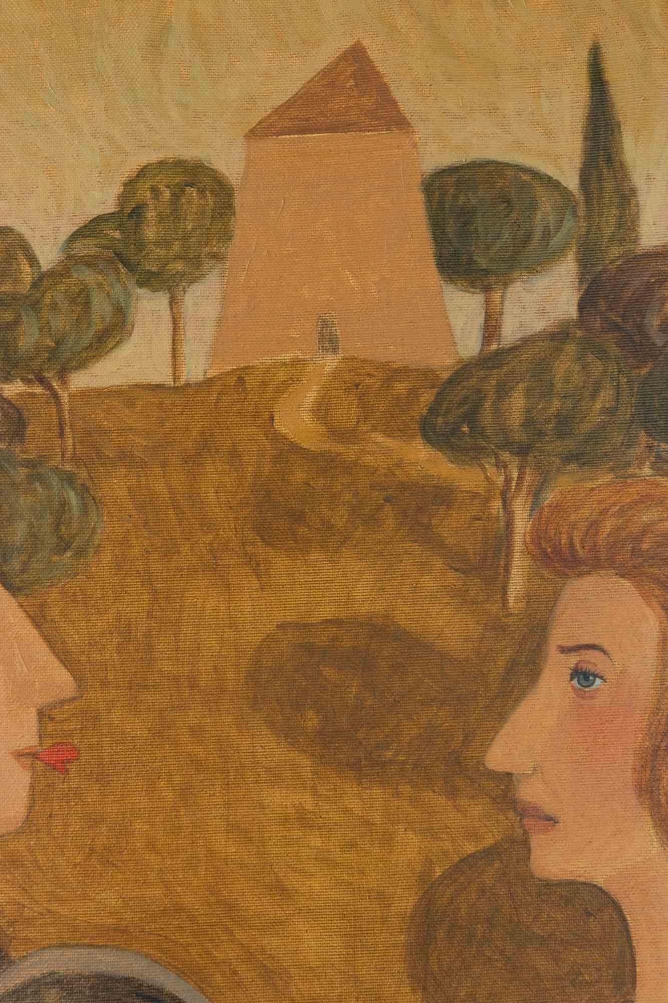 Demande en mariage - Peinture d'Alberto Gallerati - années 1970 en vente 1