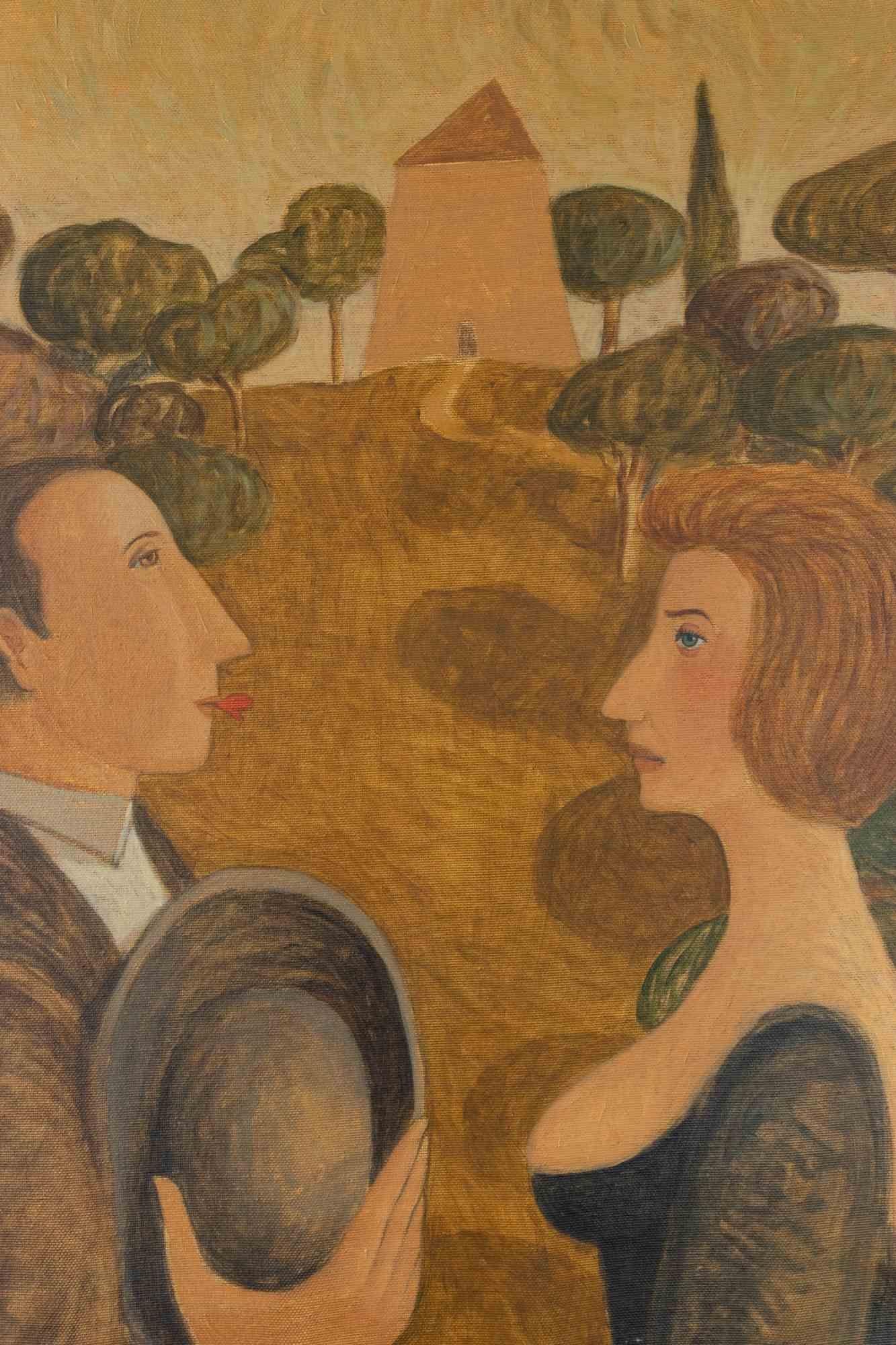 Demande en mariage - Peinture d'Alberto Gallerati - années 1970 en vente 2