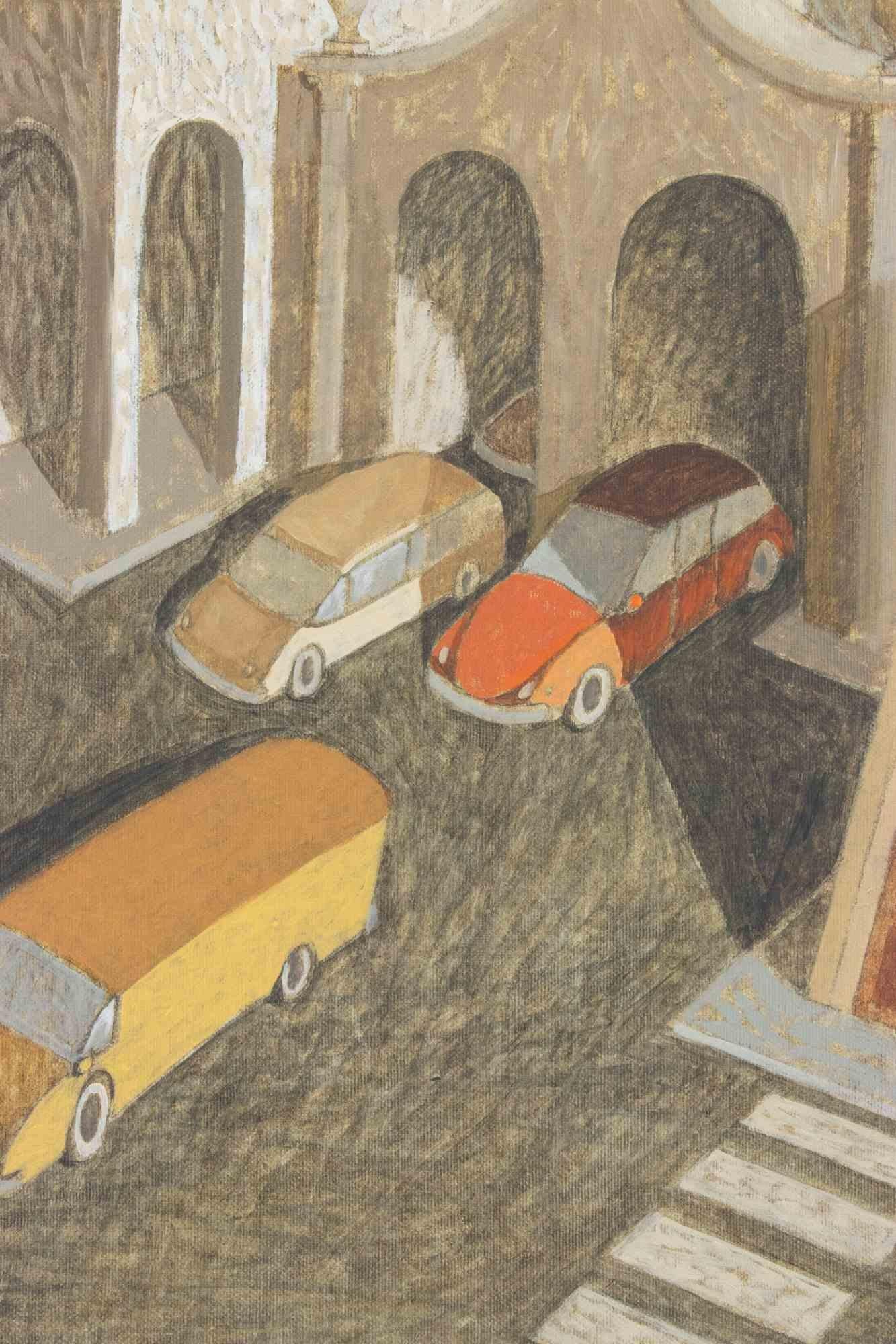 Near Via Senato - Paint by Alberto Gallerati - 1970s For Sale 1