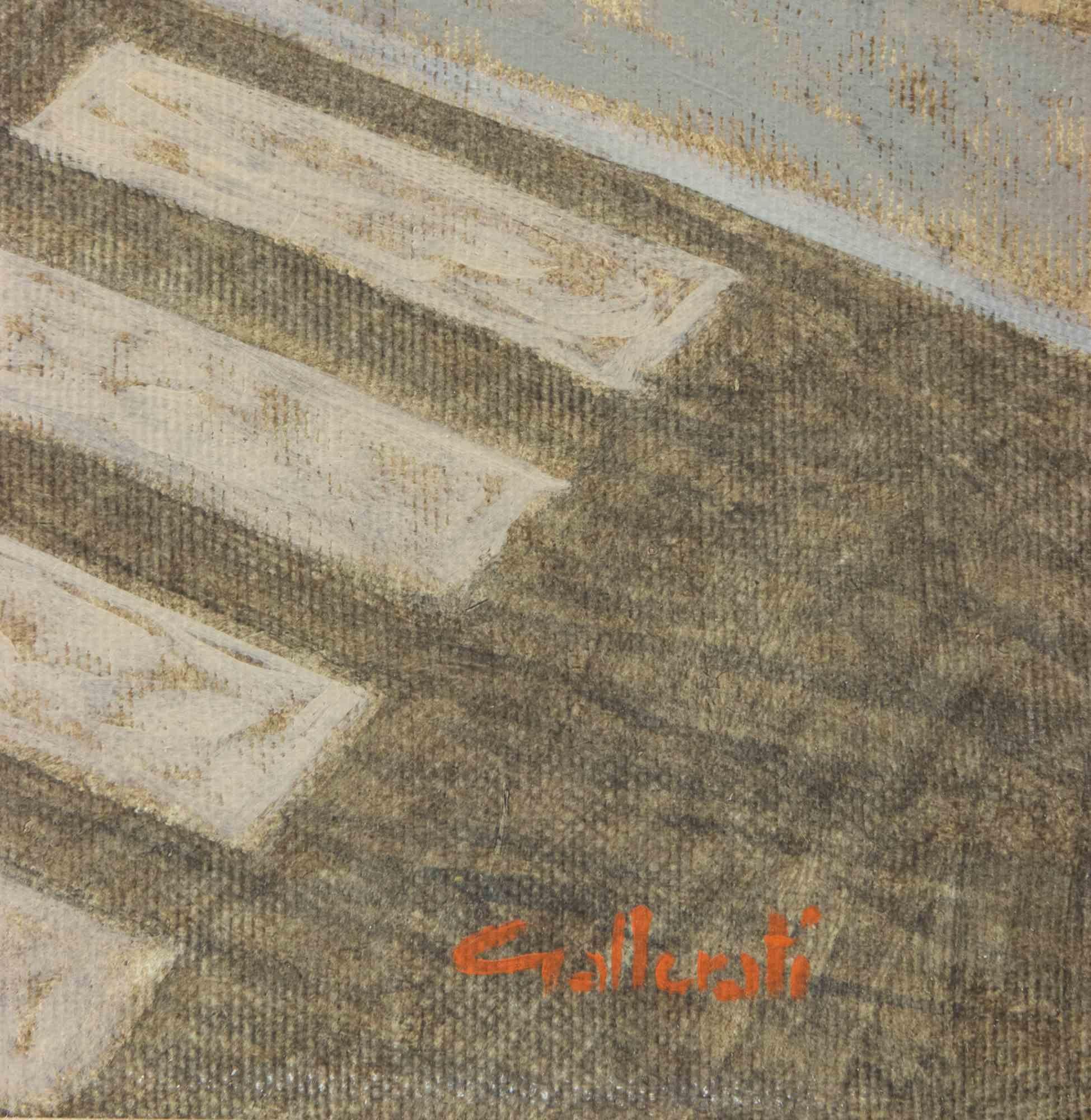 Near Via Senato - Paint by Alberto Gallerati - 1970s For Sale 2