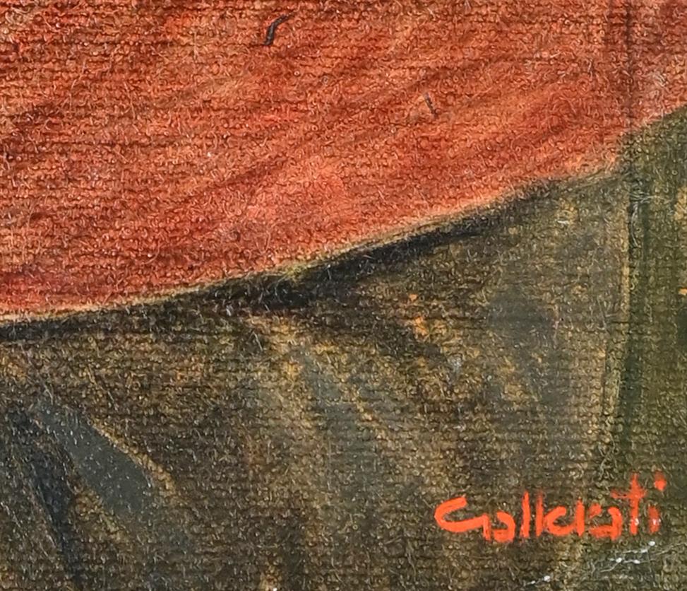 On the Bad Road - Paint by Alberto Gallerati - 1980s For Sale 2