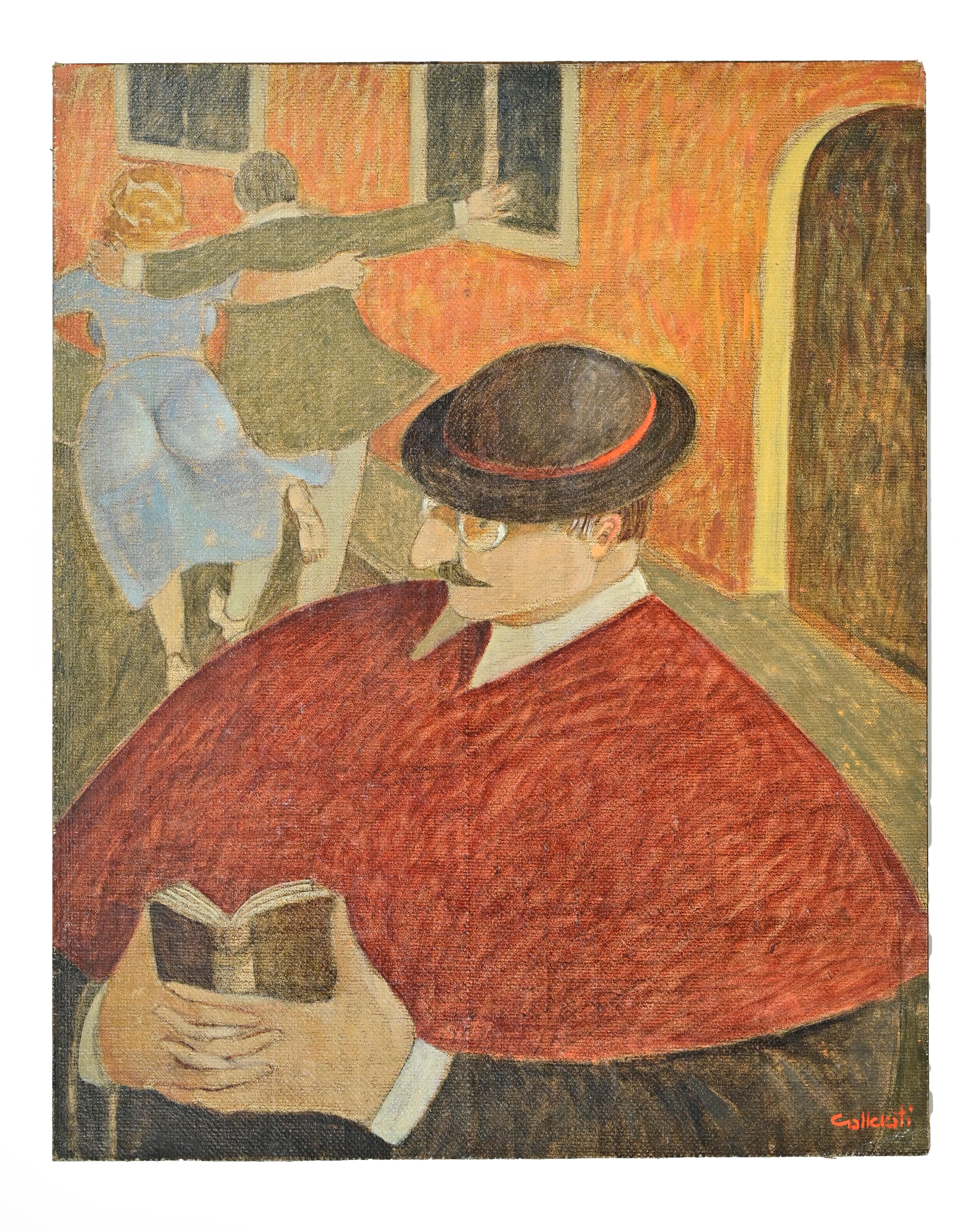 On the Bad Road - Paint by Alberto Gallerati - 1980s For Sale 3