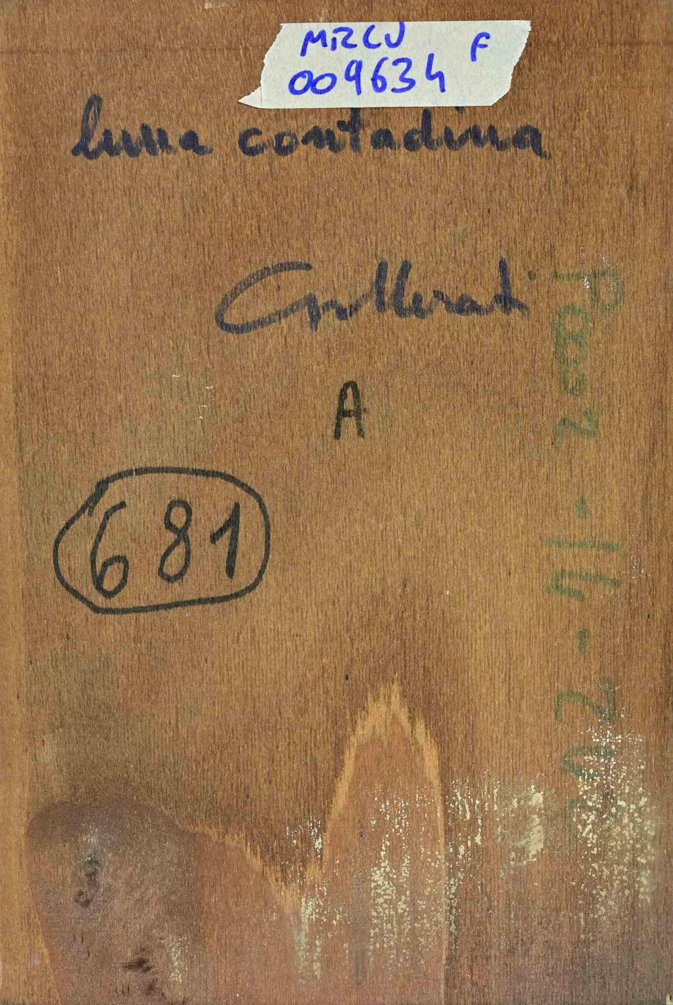 Bäuerlicher Mond - Gemälde von Alberto Gallerati - 1970er Jahre im Angebot 3