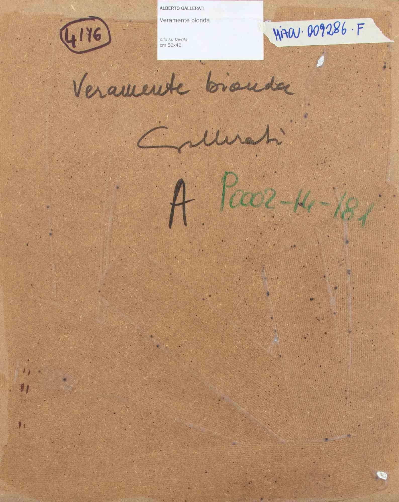 Wirklich blond - Gemälde von Alberto Gallerati - 1970er Jahre im Angebot 1