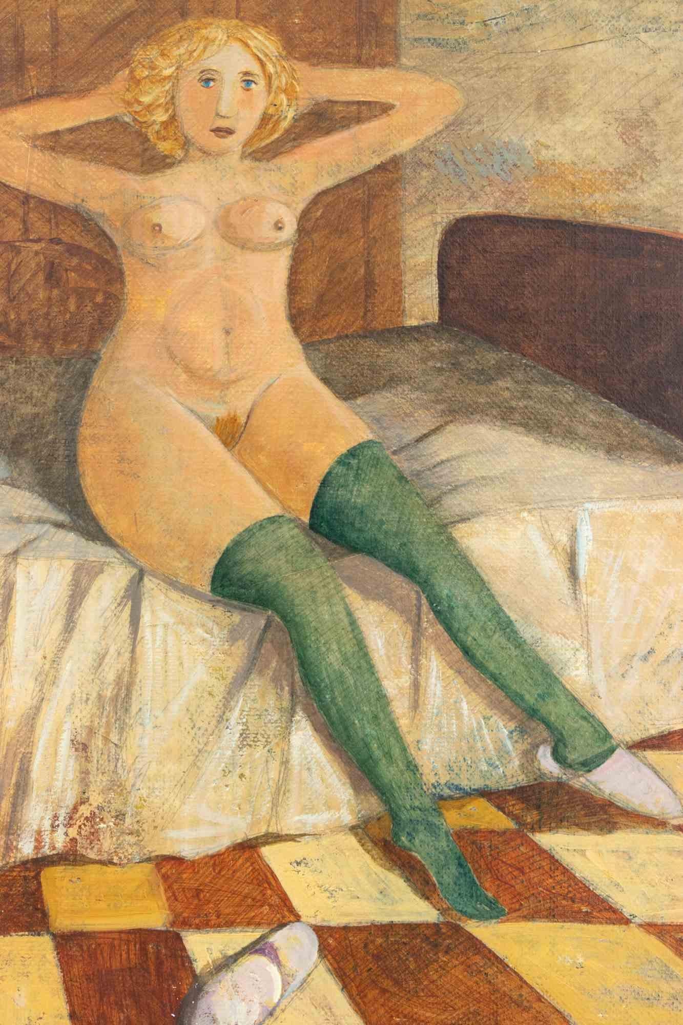 Wirklich blond - Gemälde von Alberto Gallerati - 1970er Jahre im Angebot 3