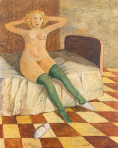 Vraiment blonde - Peinture d'Alberto Gallerati - années 1970