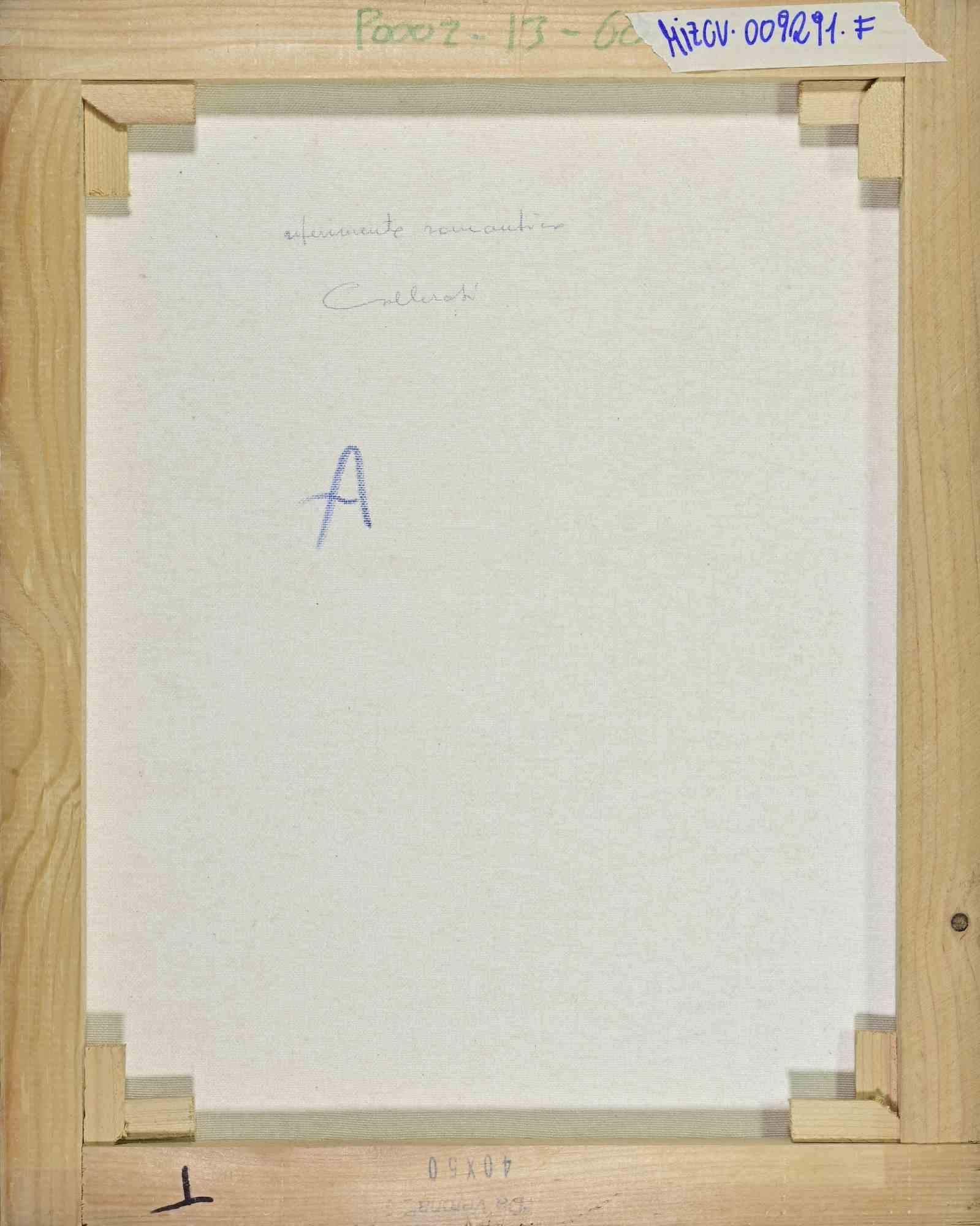 Romantische Referenz - Gemälde von Alberto Gallerati - 1970er Jahre im Angebot 1