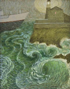 Référence romantique - Peinture d'Alberto Gallerati - années 1970