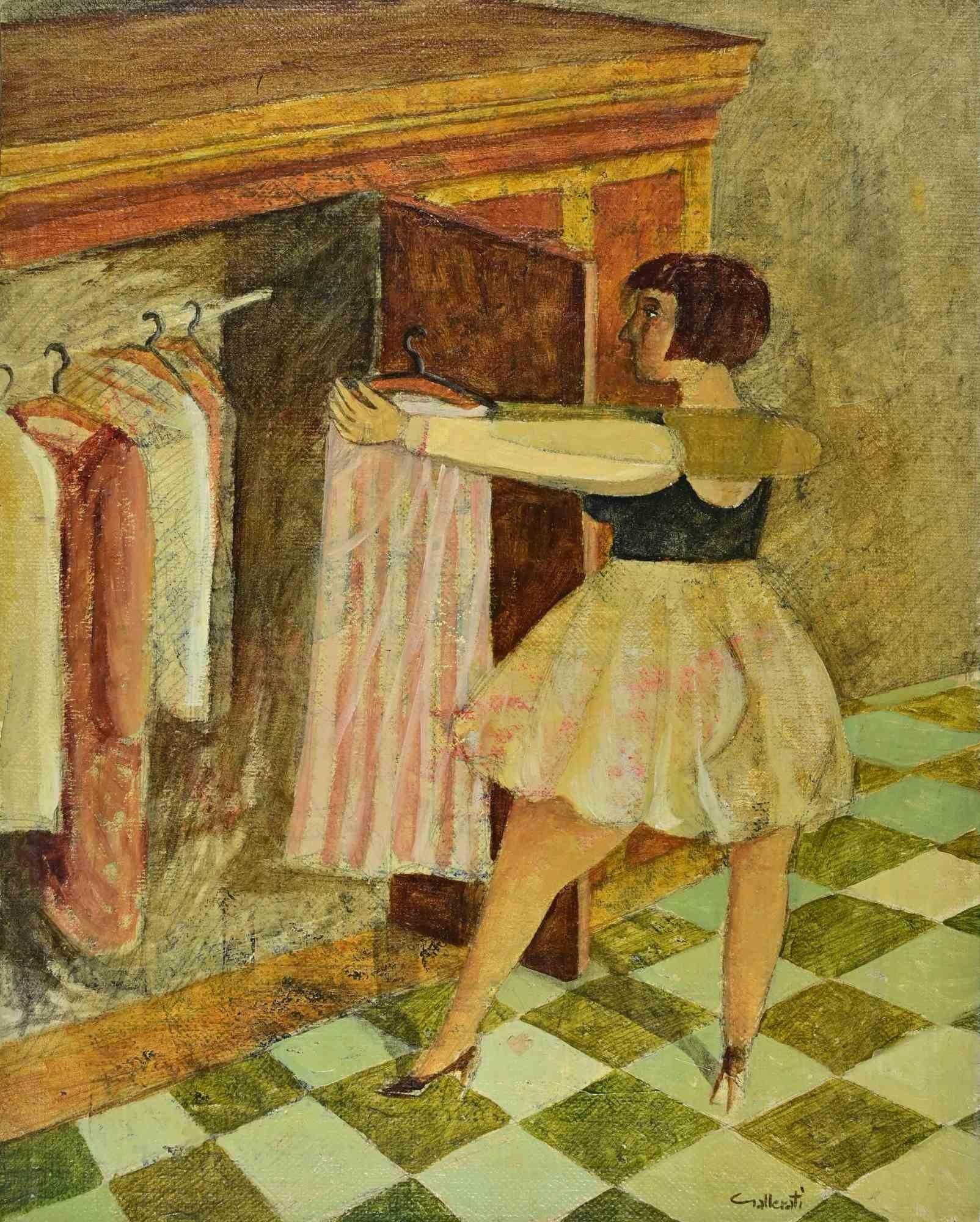 Öl auf Sperrholz von Alberto Gallerati (geb. 1945) aus den 1970er Jahren.

Handsigniert.

Sehr guter Zustand.