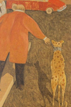 Der 12.10 Spaziergang - Gemälde von Alberto Gallerati - 1970er Jahre