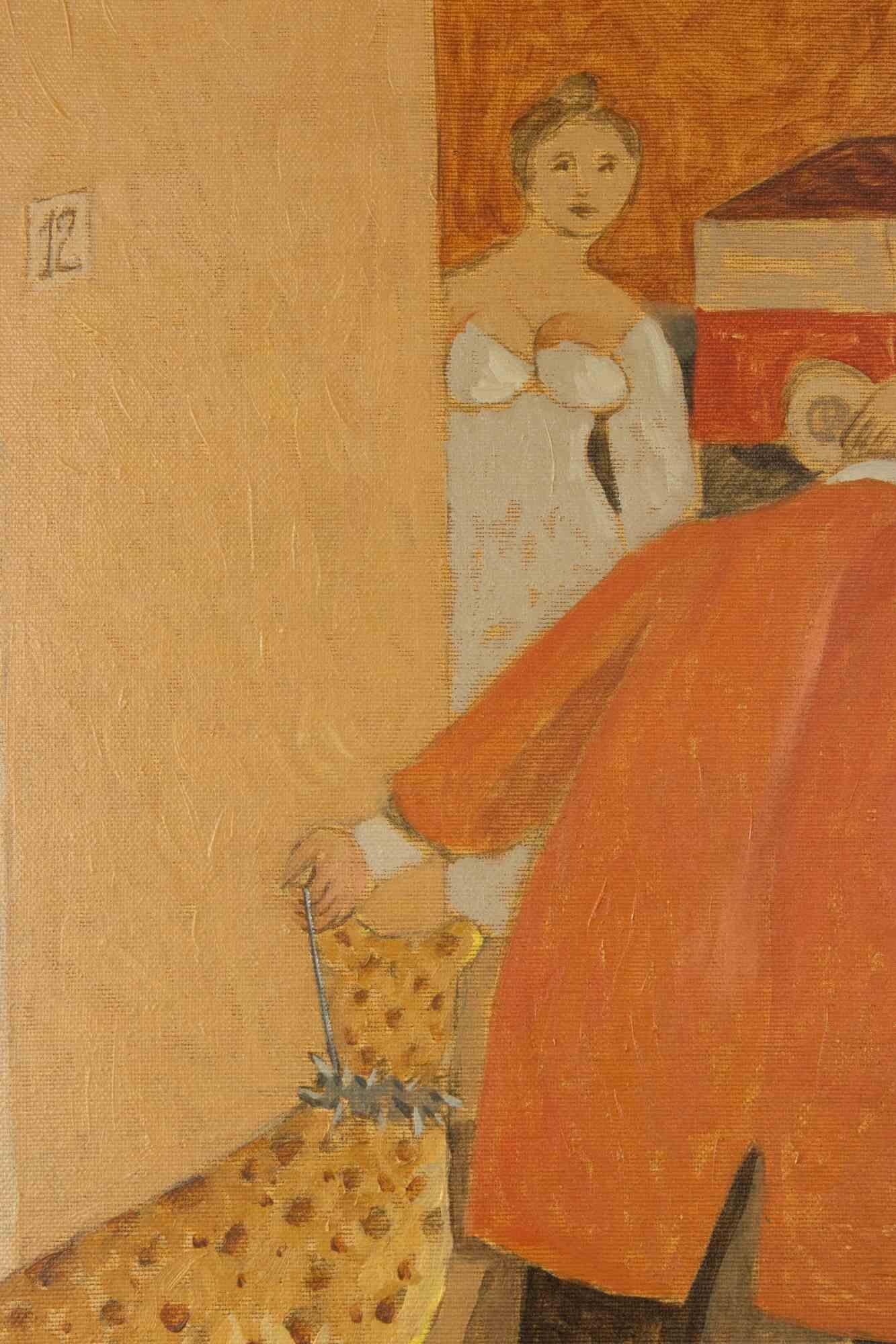 The 12.10 Walk - Paint by Alberto Gallerati - 1970s For Sale 2