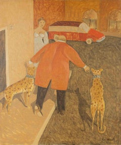 La passeggiata delle 12.10 - Dipinto di Alberto Gallerati - Anni '70