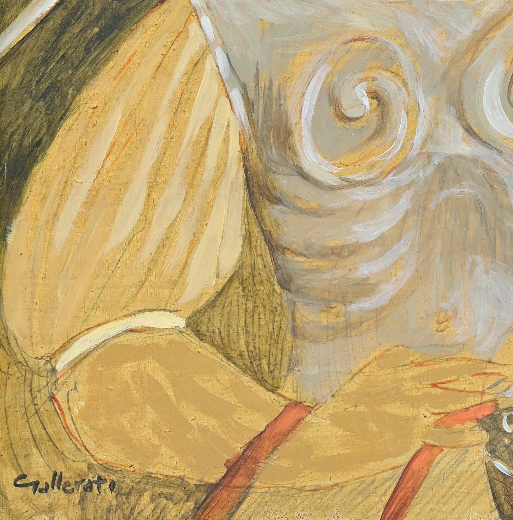 Der Kapitän - Gemälde von Alberto Gallerati - 1970er Jahre im Angebot 1