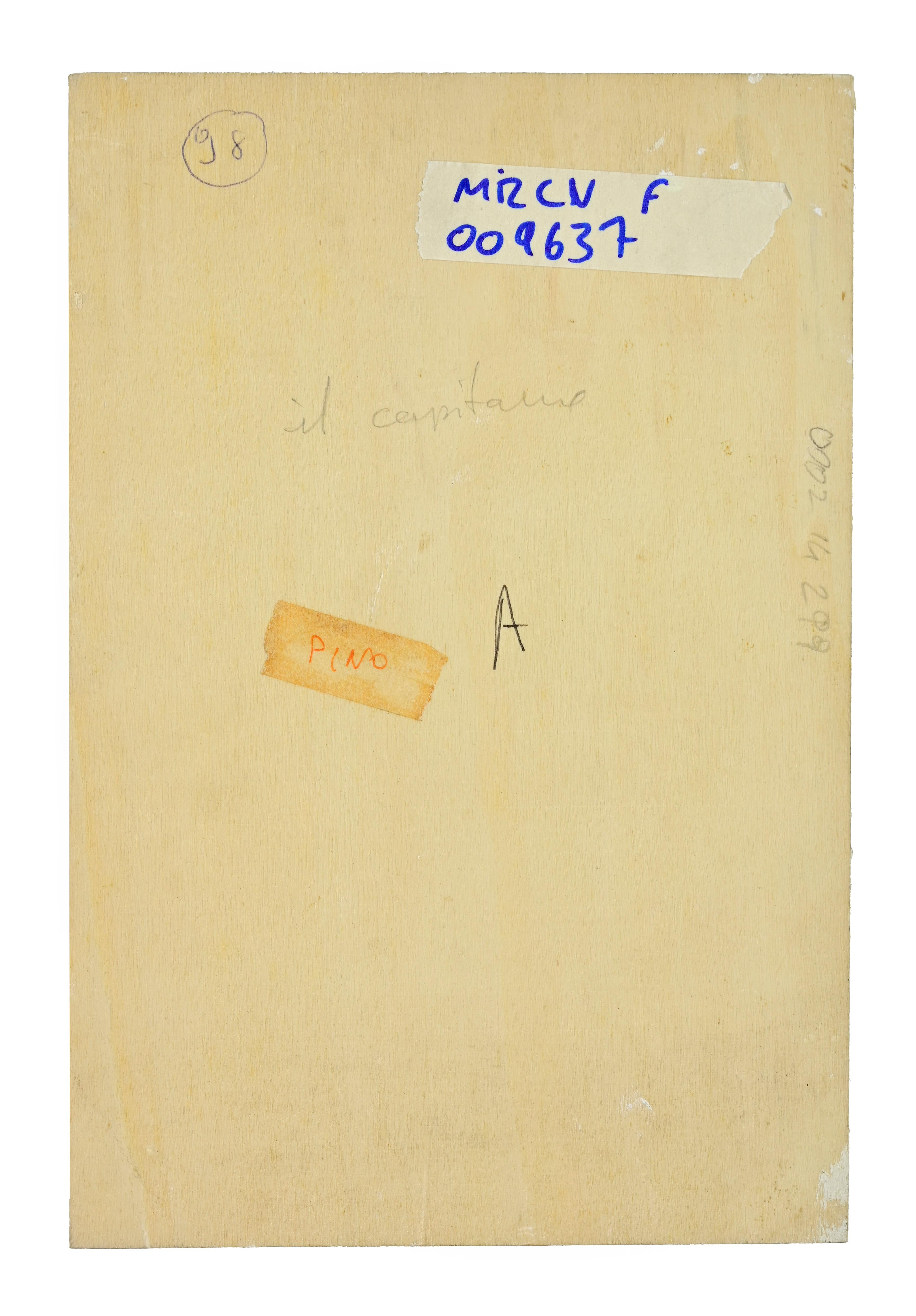 Der Kapitän - Gemälde von Alberto Gallerati - 1970er Jahre im Angebot 2