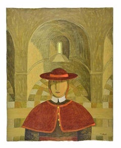 Le cardinal Tal dei Tali - Peinture d'Alberto Gallerati - années 1970