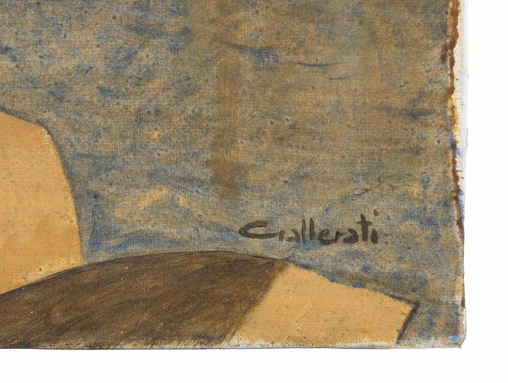 Das umkämpfte Schloss - Gemälde von Alberto Gallerati - 1970er Jahre im Angebot 4