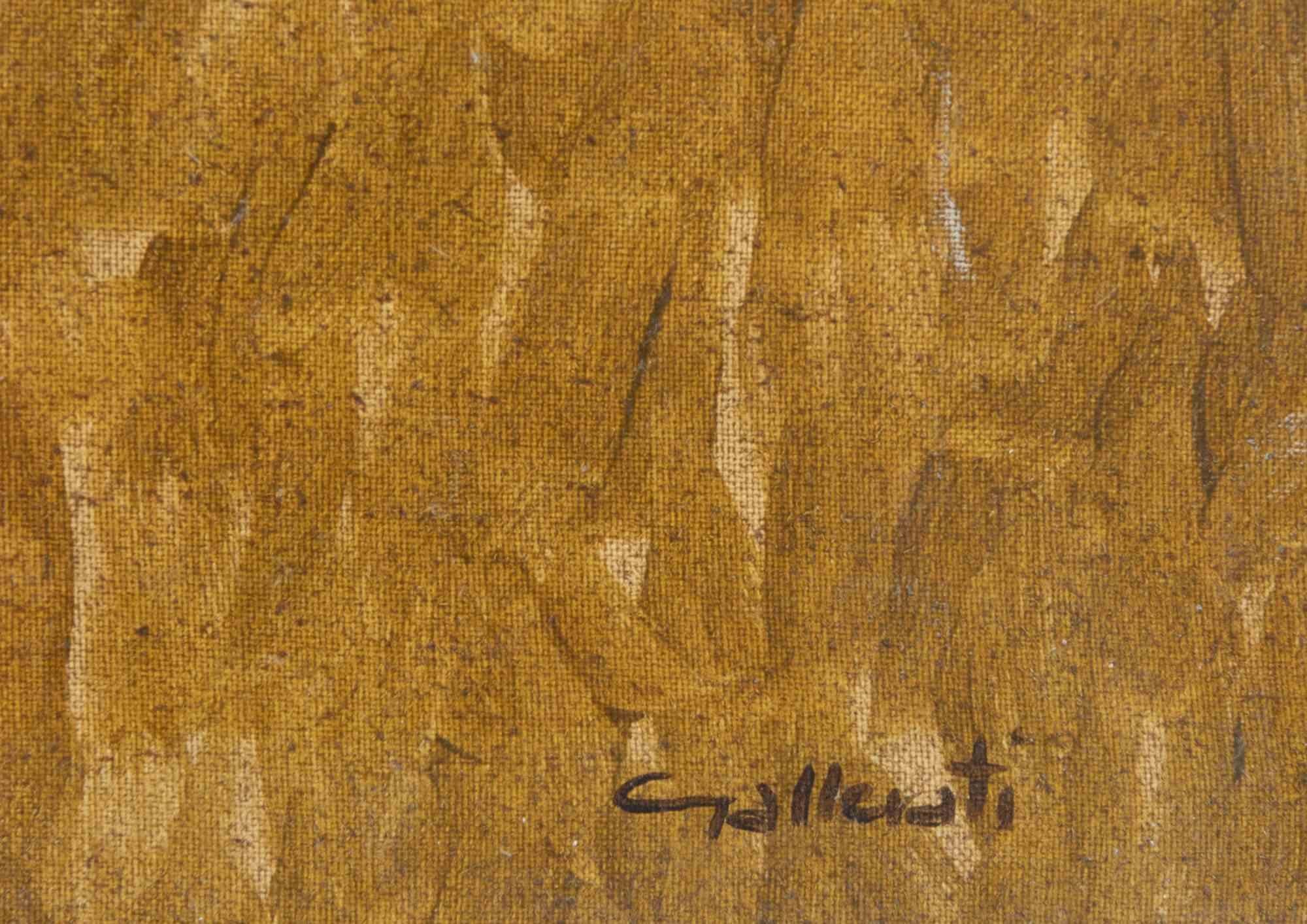 Das umkämpfte Schloss - Gemälde von Alberto Gallerati - 1970er Jahre im Angebot 5