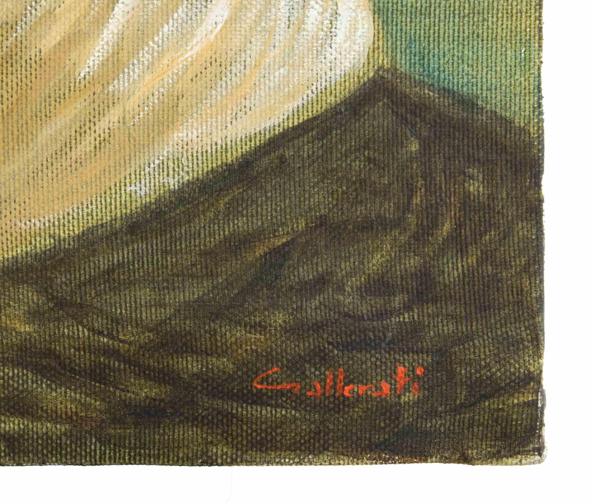 Das Land der Frauen - Gemälde von Alberto Gallerati - 1970er Jahre im Angebot 2