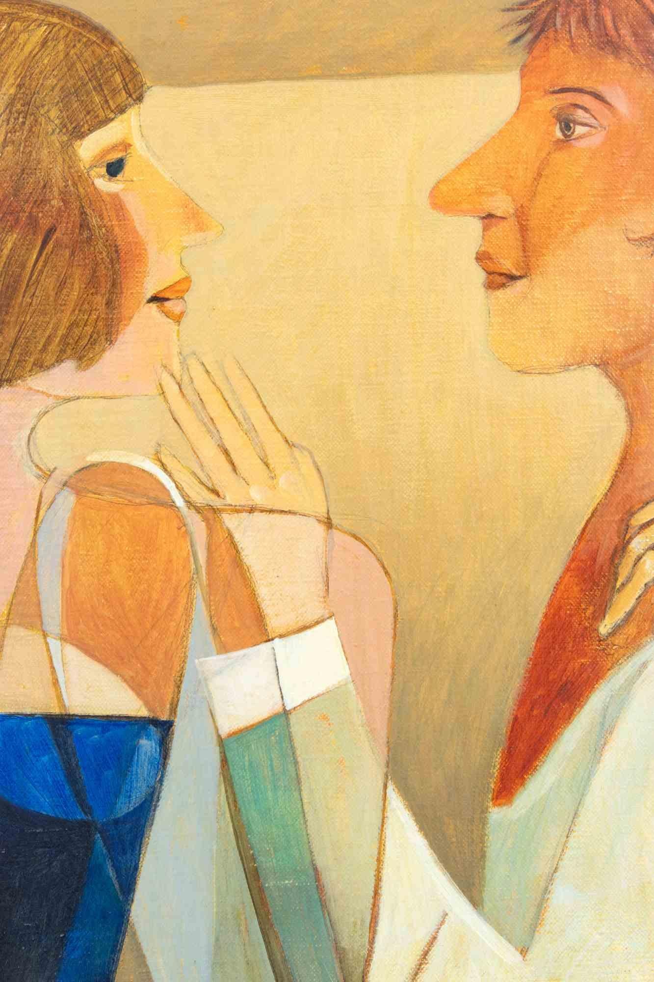 Das Paar - Gemälde von Alberto Gallerati - 1970er Jahre im Angebot 3