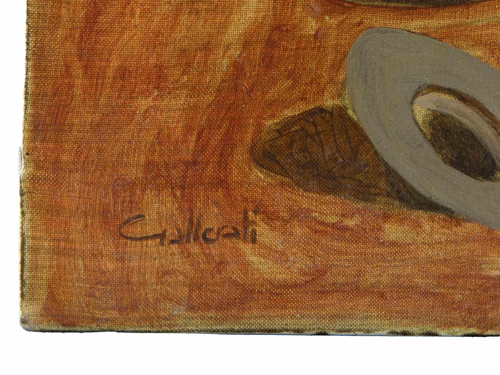 Der Hutmacher - Gemälde von Alberto Gallerati - 1970er Jahre im Angebot 2