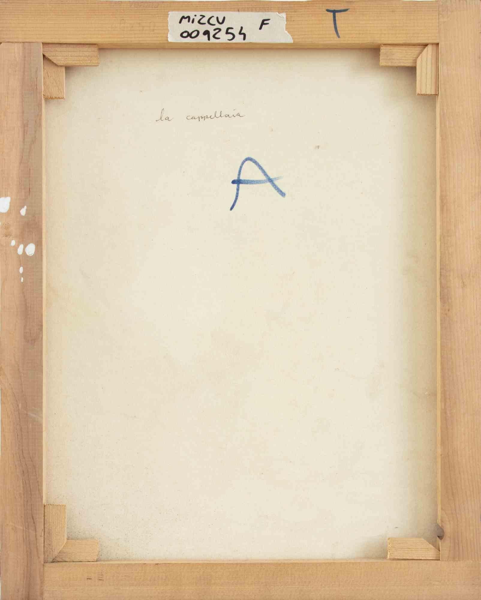 Der Hutmacher - Gemälde von Alberto Gallerati - 1970er Jahre im Angebot 3