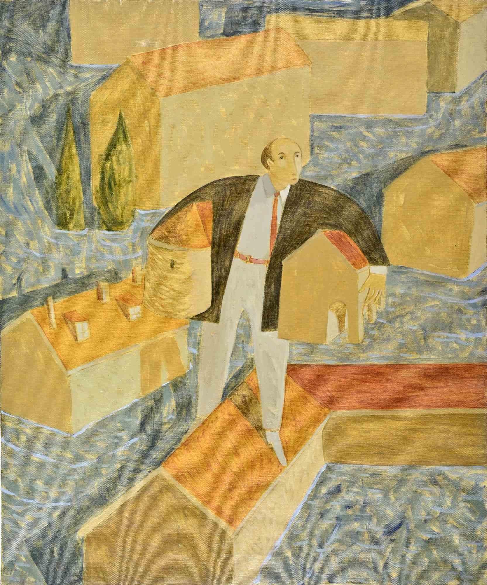 Der Wirt - Gemälde von Alberto Gallerati - 1970er Jahre