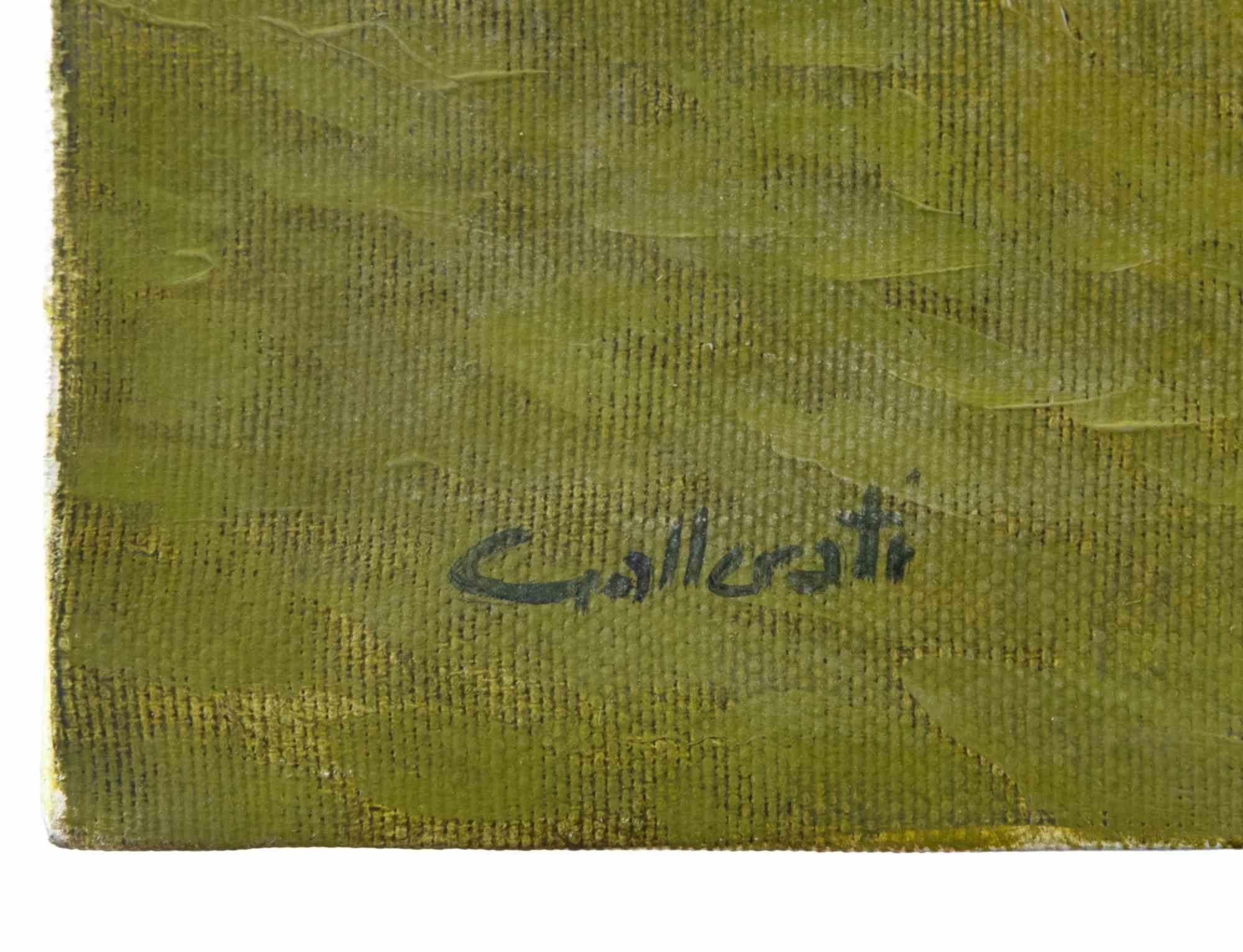 Das Haus der Goldenen Engel - Gemälde von Alberto Gallerati - 1970er Jahre im Angebot 1
