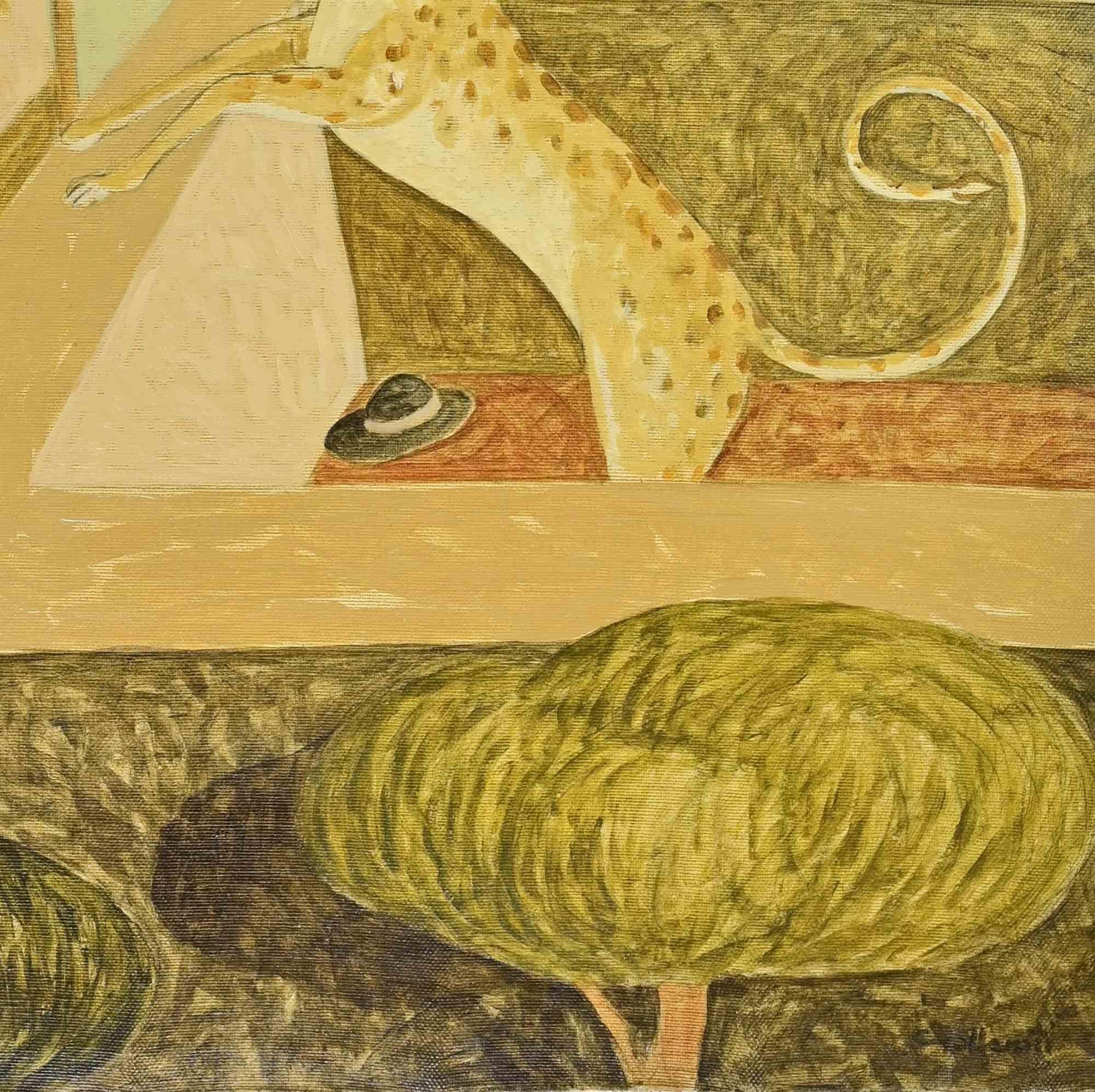 Le léopard - Peinture d'Alberto Gallerati - années 1970 en vente 2