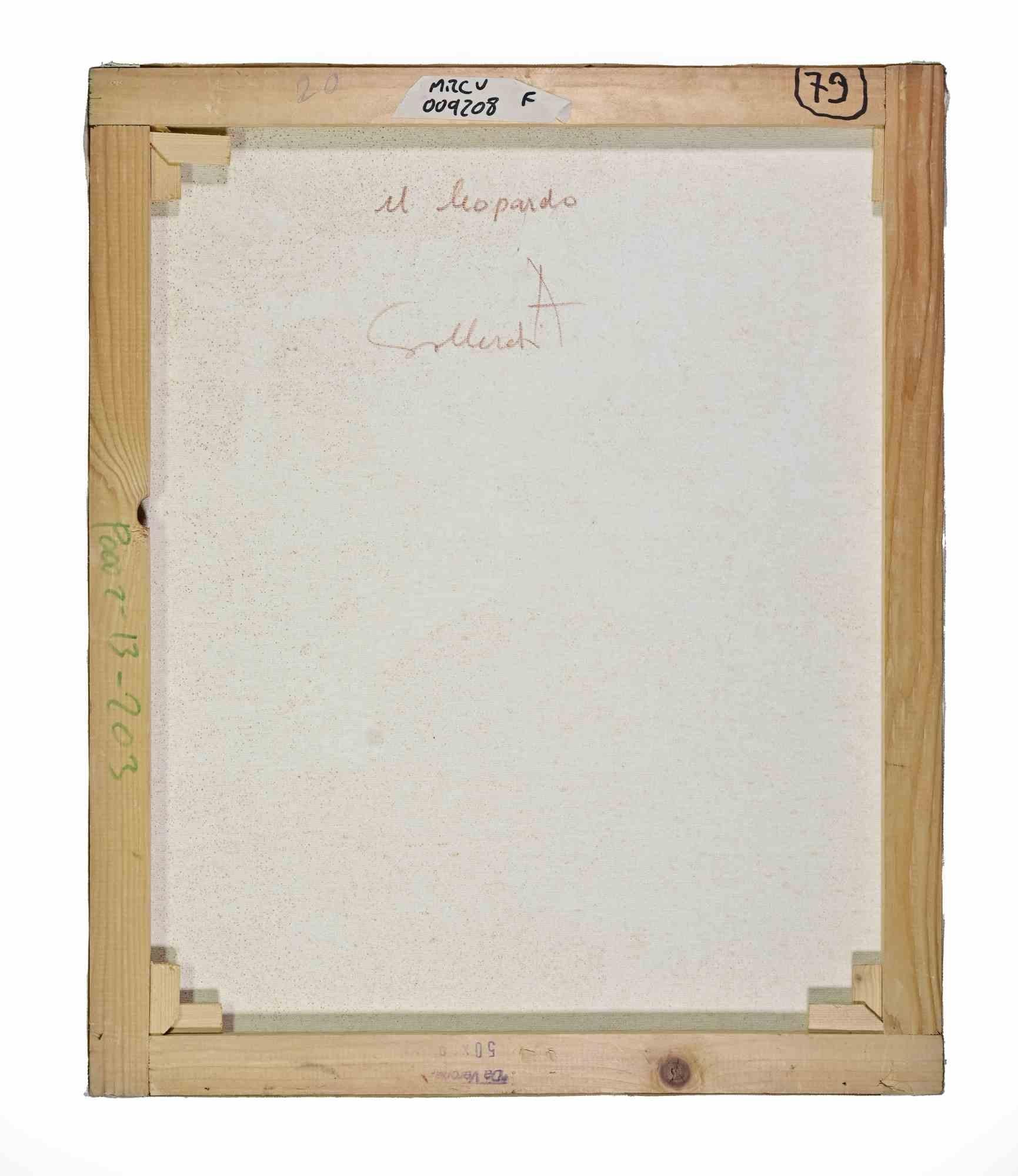 Le léopard - Peinture d'Alberto Gallerati - années 1970 en vente 3