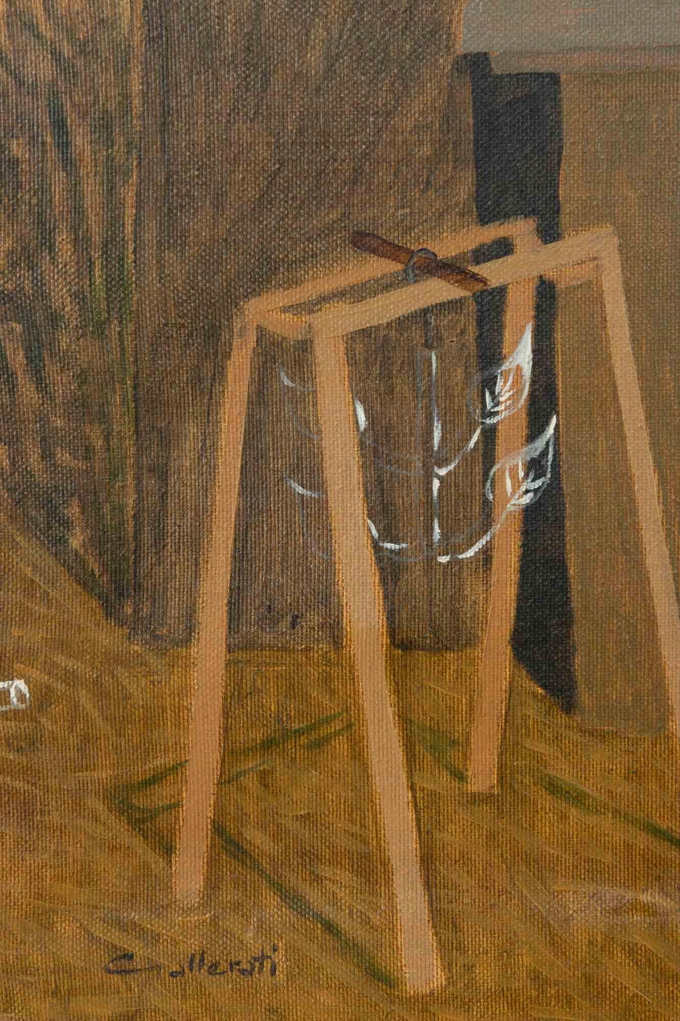 Die Glashütte Murano - Gemälde von Alberto Gallerati - 1970er Jahre im Angebot 2