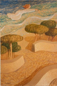 The Pointing Angel Takes You to the Sea - Paint by Alberto Gallerati - 1980s