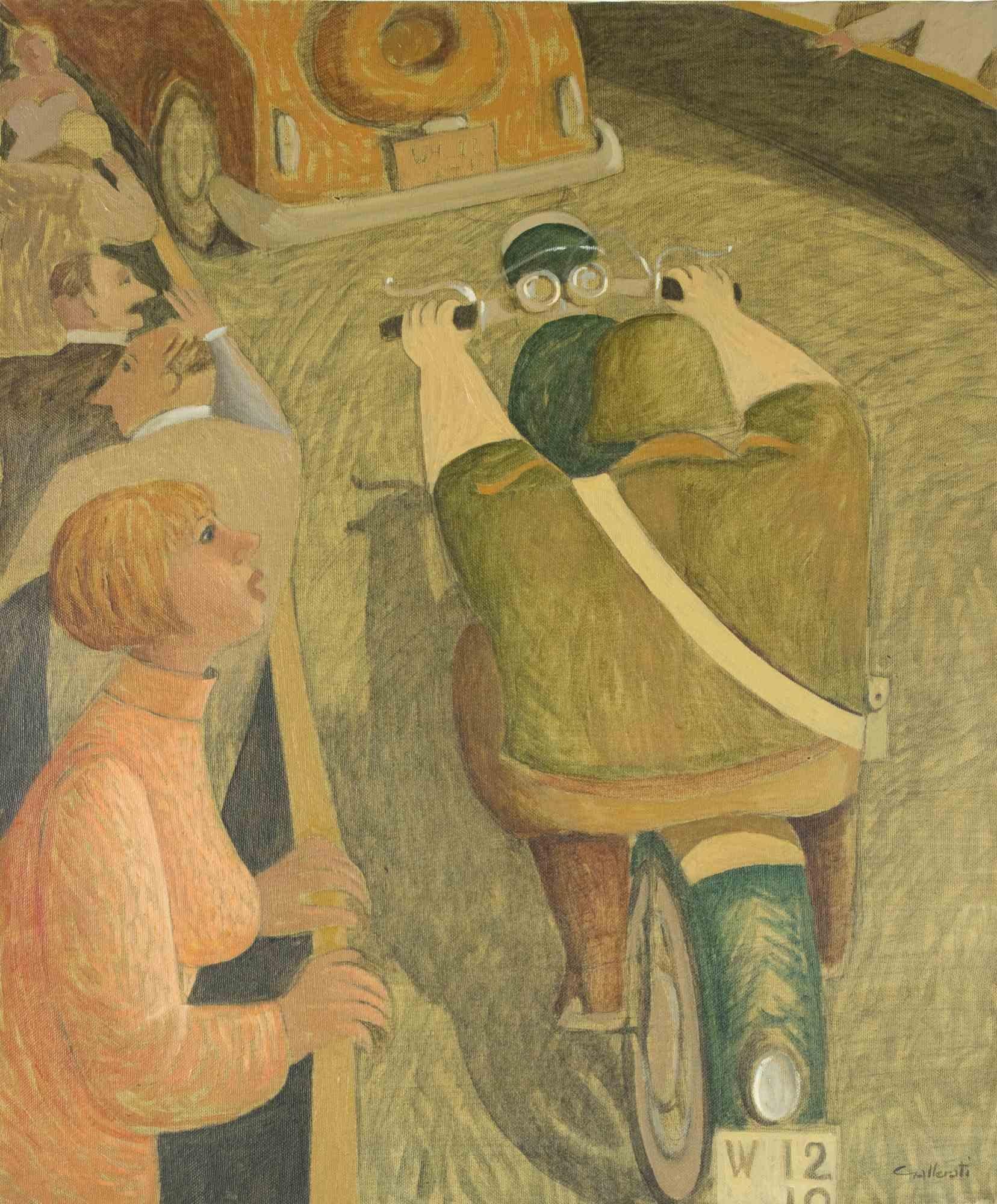 Nach vorne - Gemälde von Alberto Gallerati - 1970er Jahre