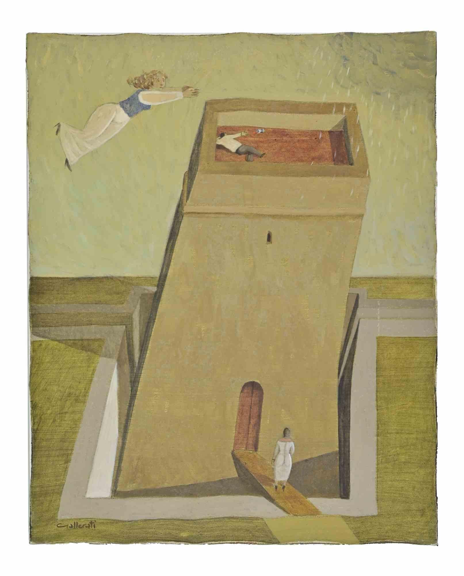 Water that doesn't Last - Paint by Alberto Gallerati - 1970s For Sale 1