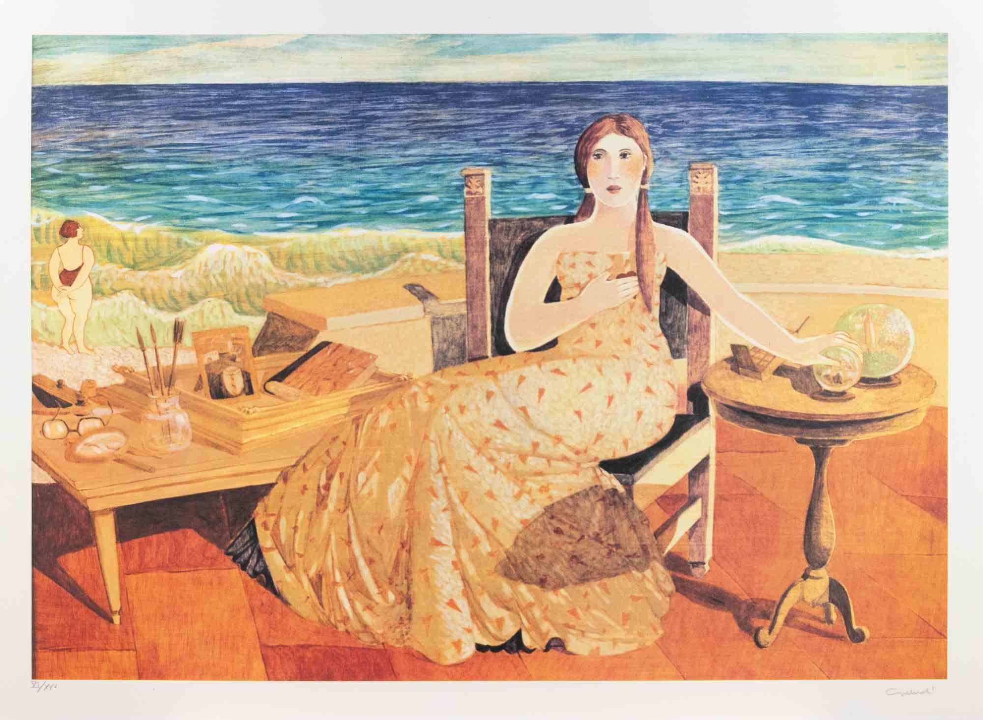 Lithograph realized in 1990s.

Hand signed and numbered in pencil.

Edition of 25 in roman numbered.

Very good condition.