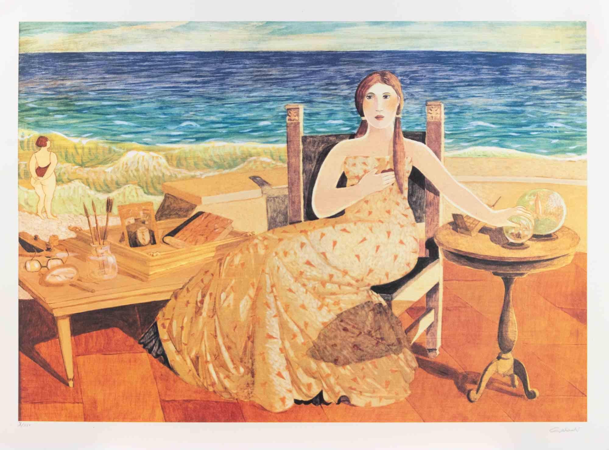 À la plage - Lithographie d
Alberto Gallerati - années 1990